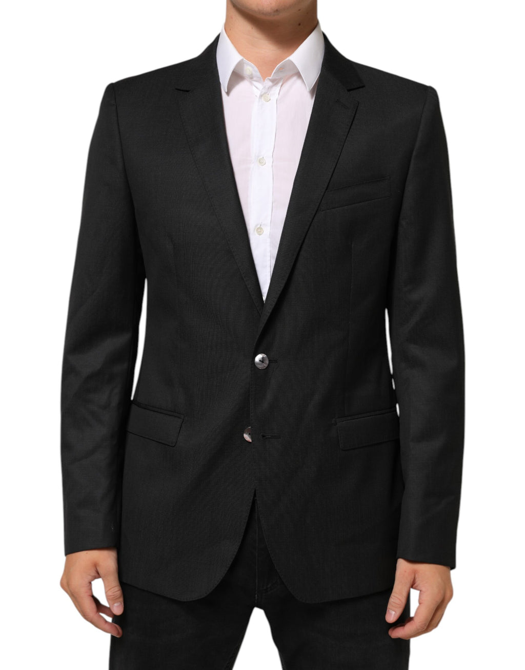 Dolce & Gabbana Schwarzer einreihiger Herrenmantel MARTINI Blazer