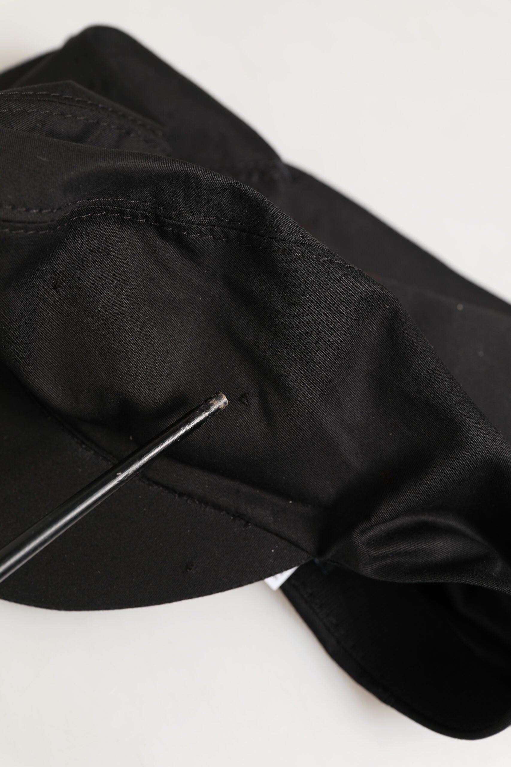 Dolce & Gabbana Schwarzer Cotton Stretch Newsboy Stoff Capello Hut