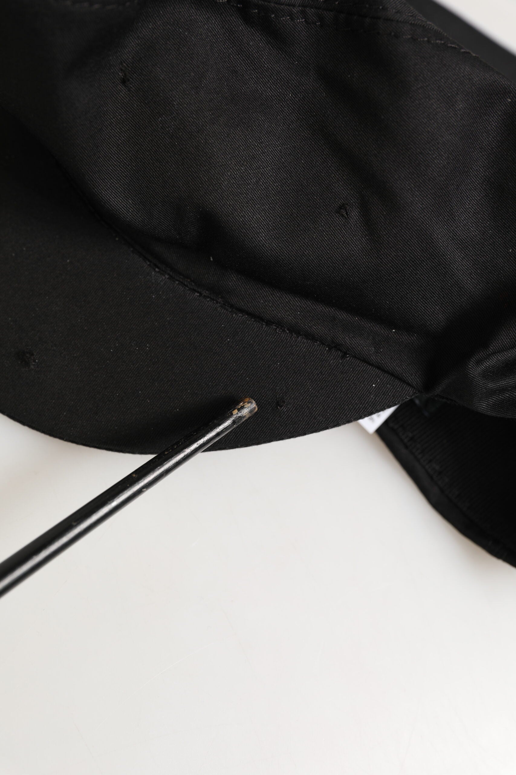 Dolce & Gabbana Schwarzer Cotton Stretch Newsboy Stoff Capello Hut