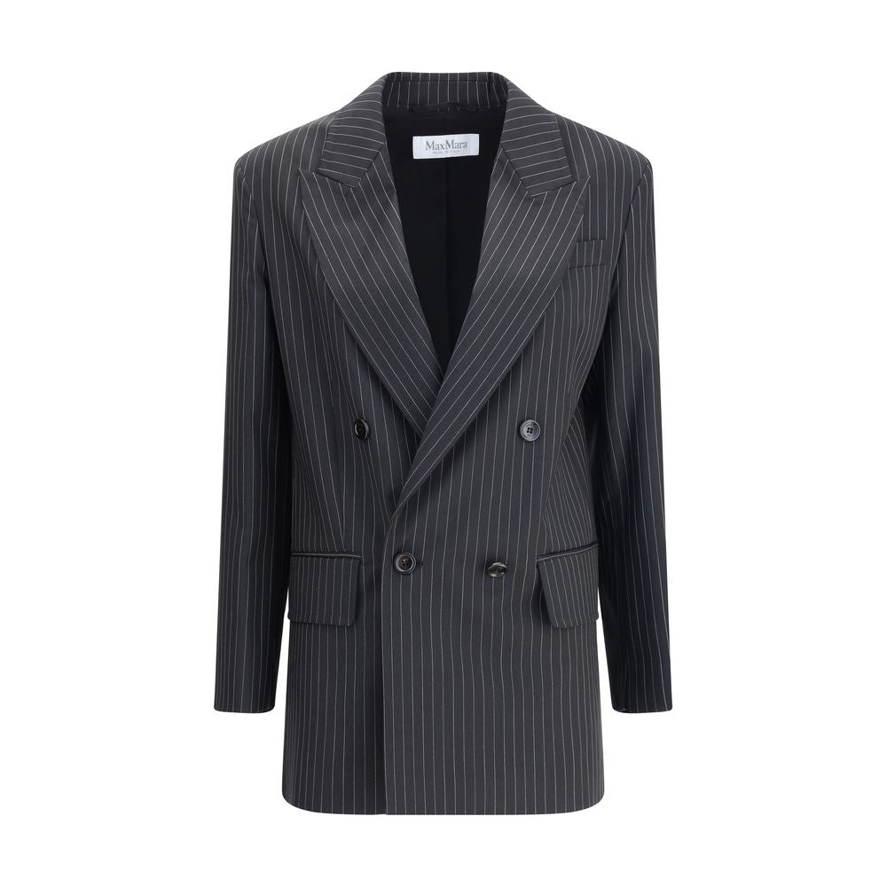 Max Mara Schwarzer Wollblazer aus Fleece