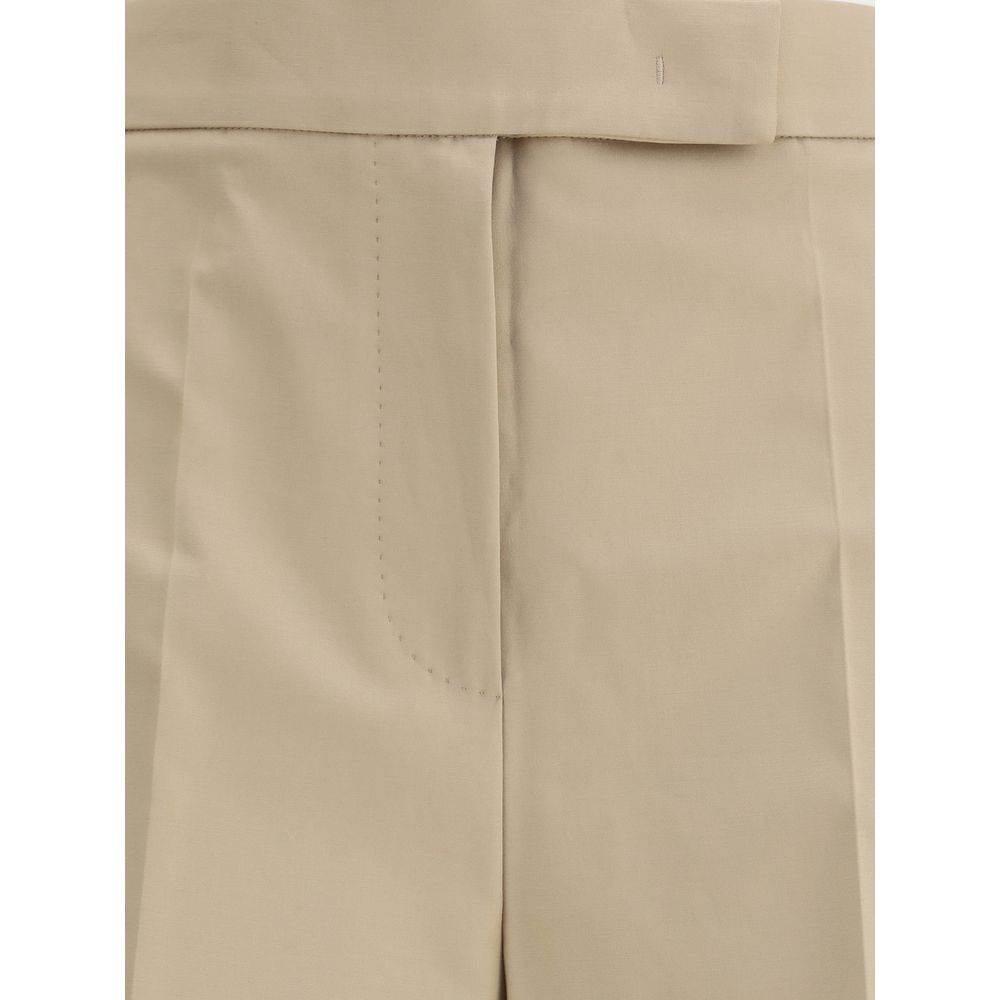 Max Mara Beigefarbene Baumwoll-Chinos