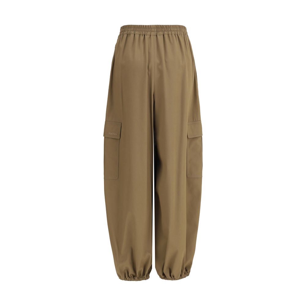 Max Mara Beigefarbene Baumwoll-Cargo-Hose