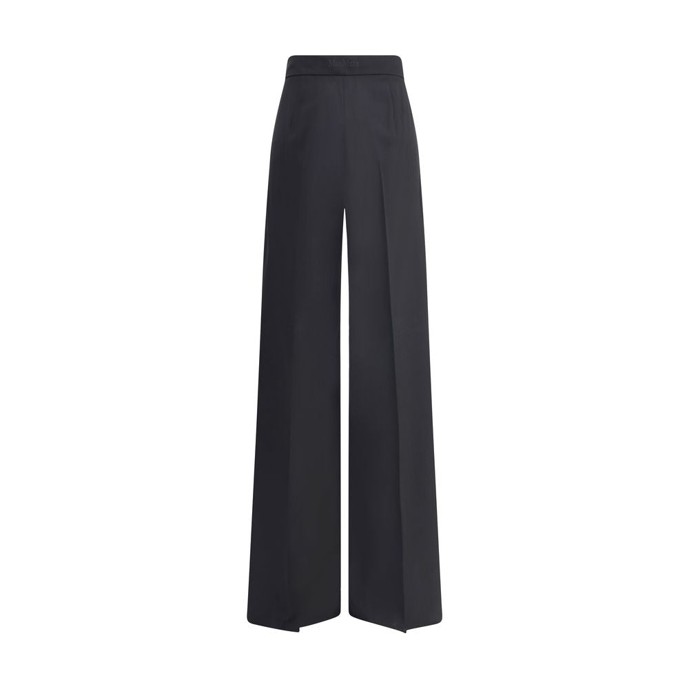 Max Mara Schwarze Freizeit-Hose aus Wollfleece