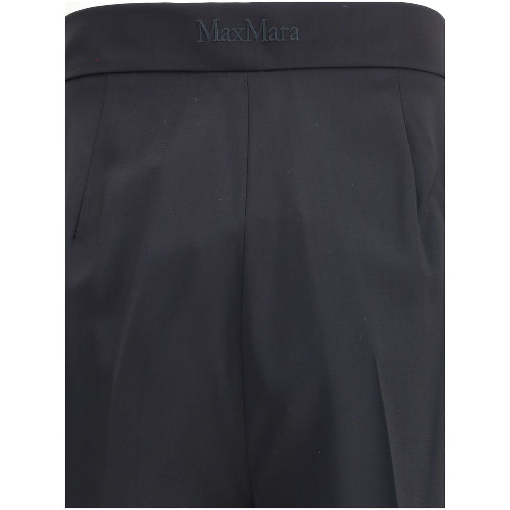 Max Mara Schwarze Freizeit-Hose aus Wollfleece