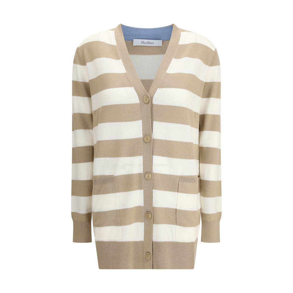 Max Mara Wollstrickjacke aus Fleece in Multicolor