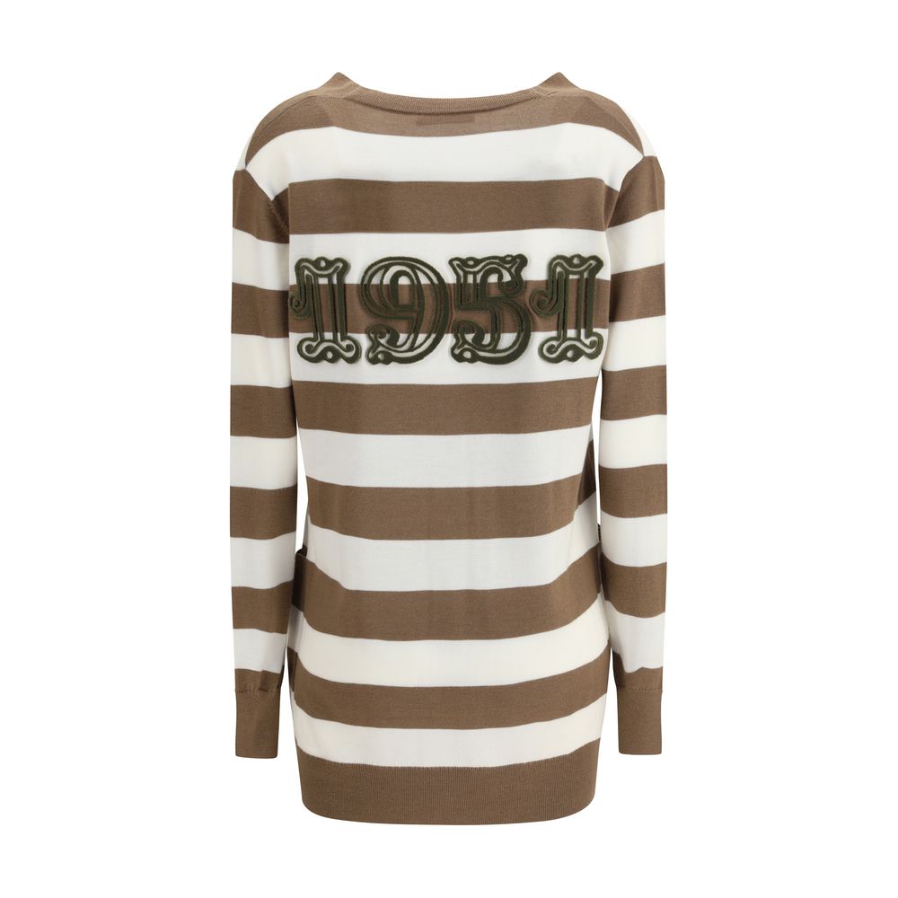 Max Mara Brauner Woll-Fleece-Cardigan