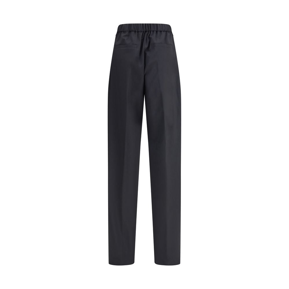 Max Mara Schwarze Freizeit-Hose aus Wolle