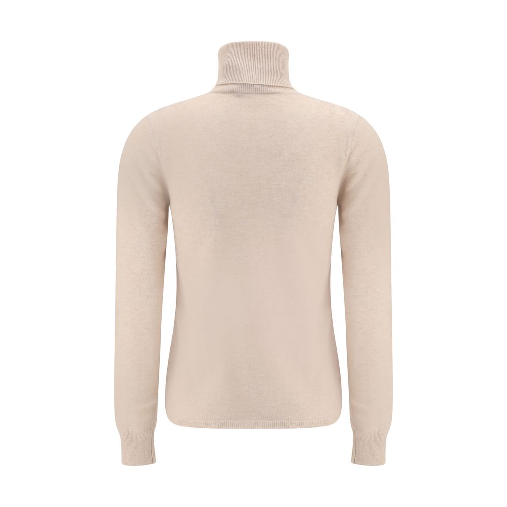 Max Mara Beiger Rollkragenpullover aus Wolle