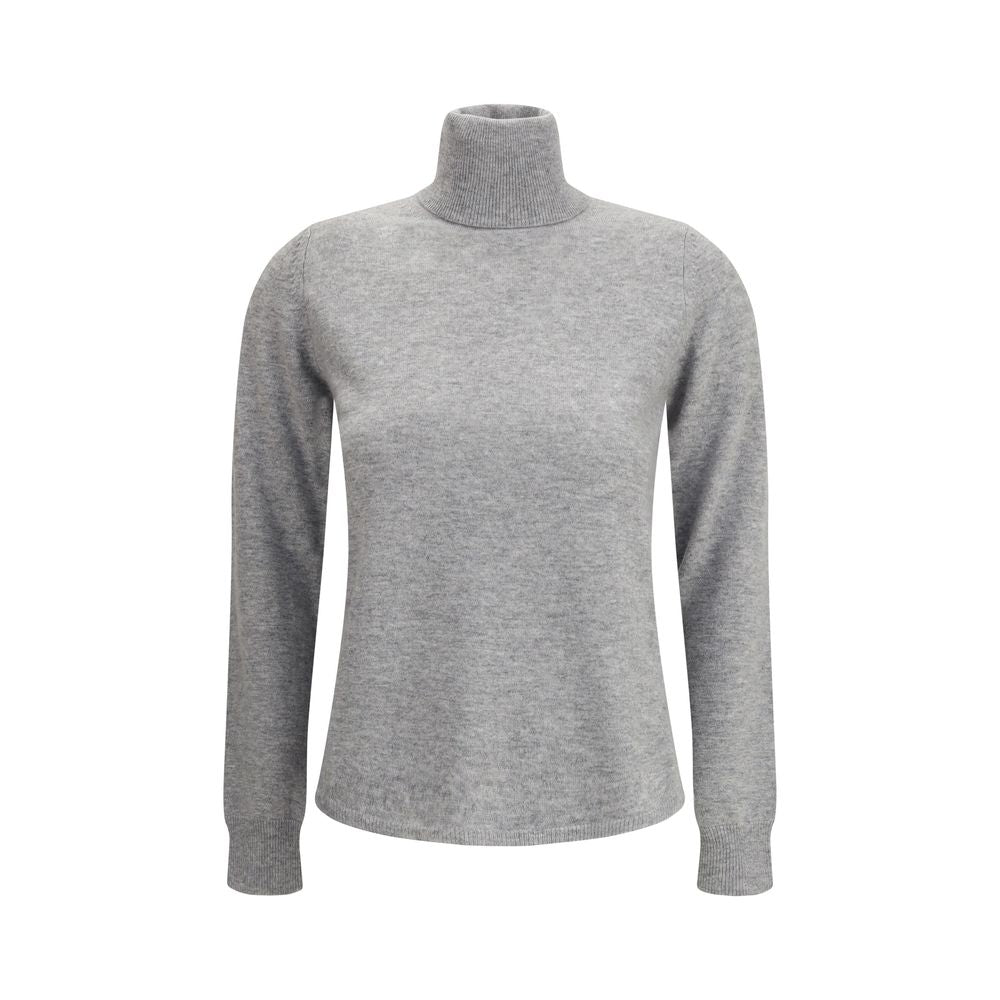 Max Mara Eleganter Rollkragenpullover aus Grauer Wolle
