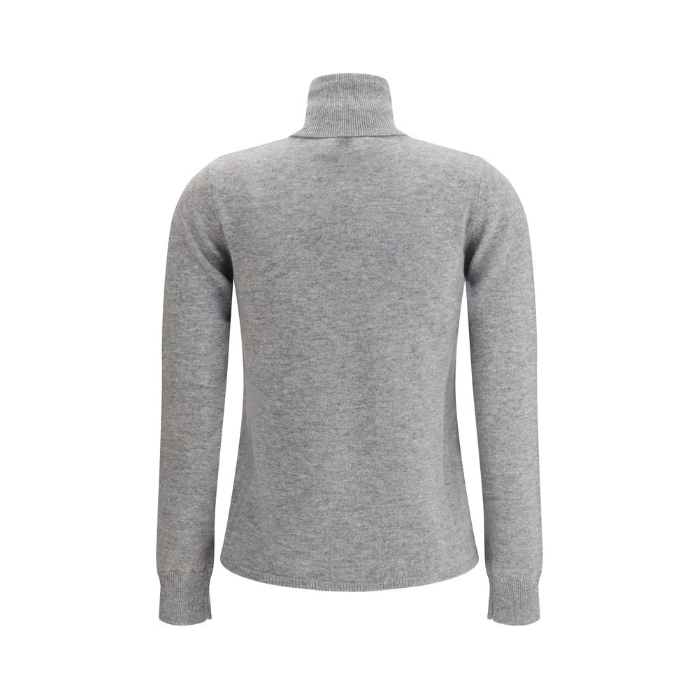 Max Mara Eleganter Rollkragenpullover aus Grauer Wolle