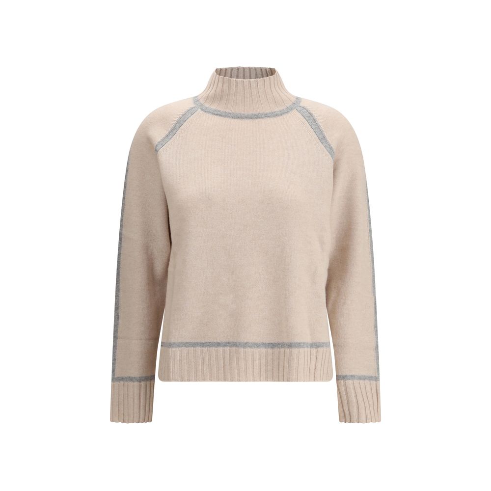 Max Mara Beiger Rollkragenpullover aus Wolle