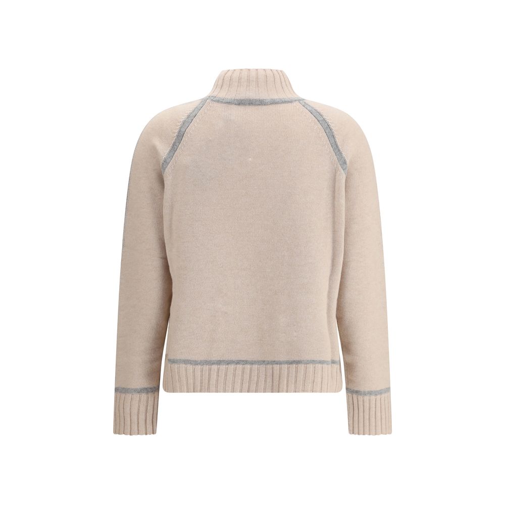 Max Mara Beiger Rollkragenpullover aus Wolle