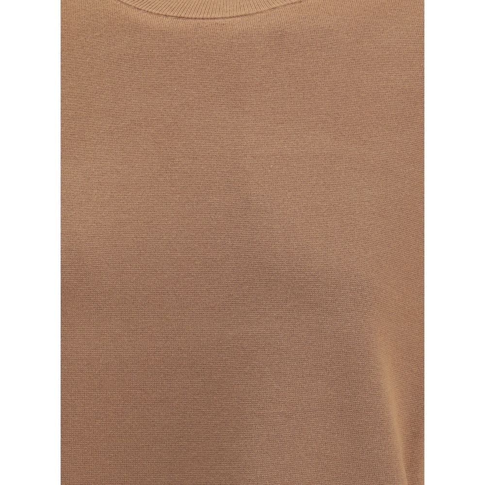 Max Mara Braunes Polyester-T-Shirt
