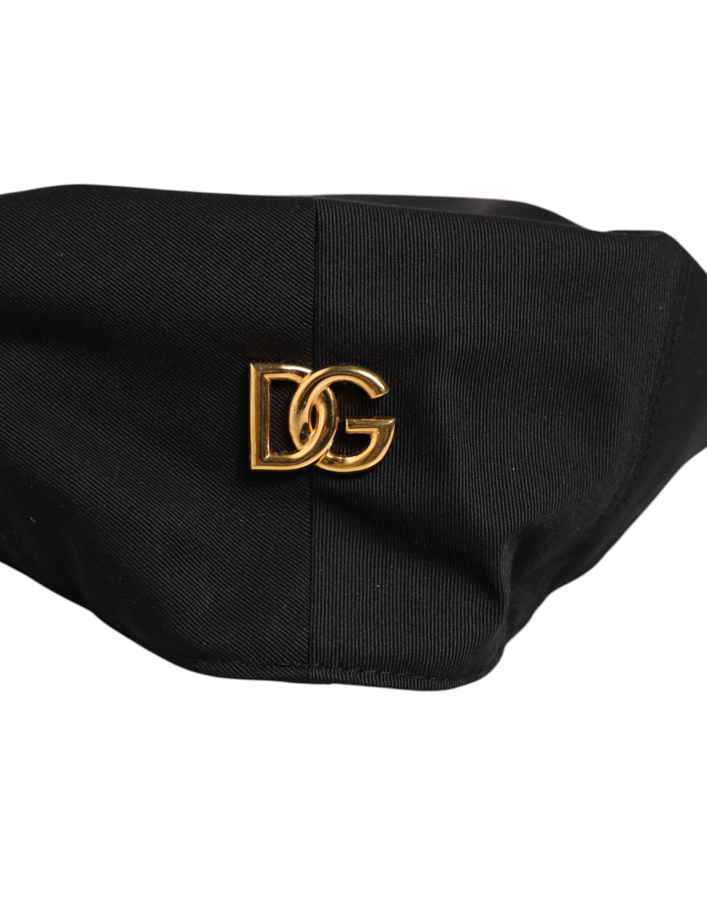 Dolce & Gabbana Schwarze Baumwoll-Newsboy-Mütze mit DG-Logo