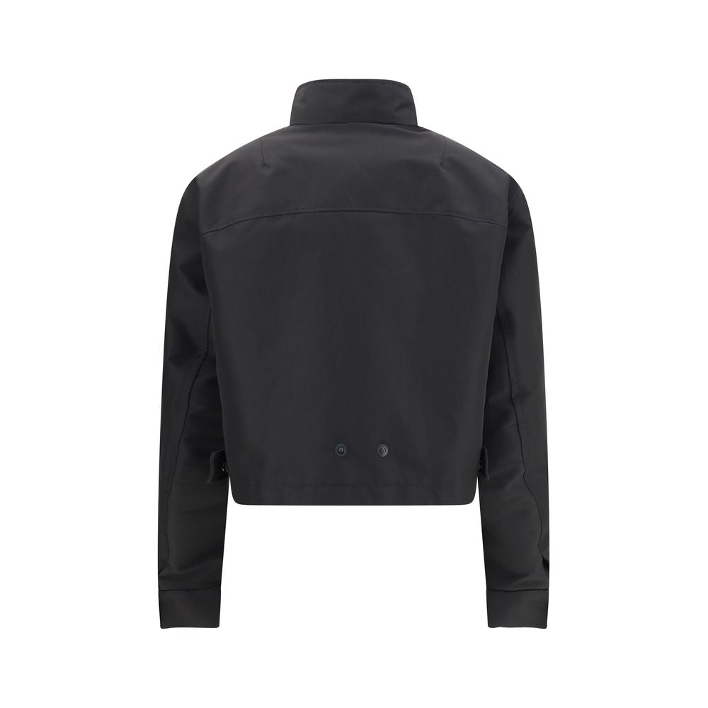 MONCLER x EDWARD ENNINFUL Schwarze Polyester-Jacke in voller Länge