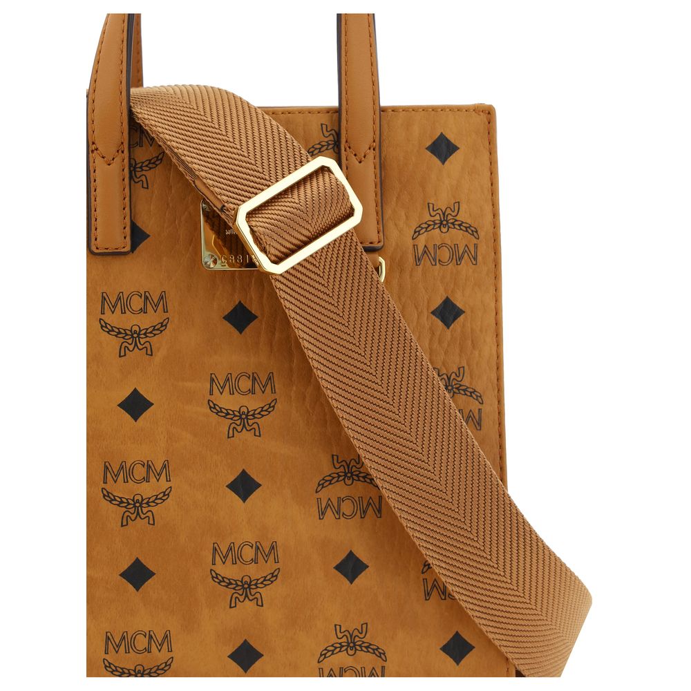 MCM Braune Baumwollhandtasche