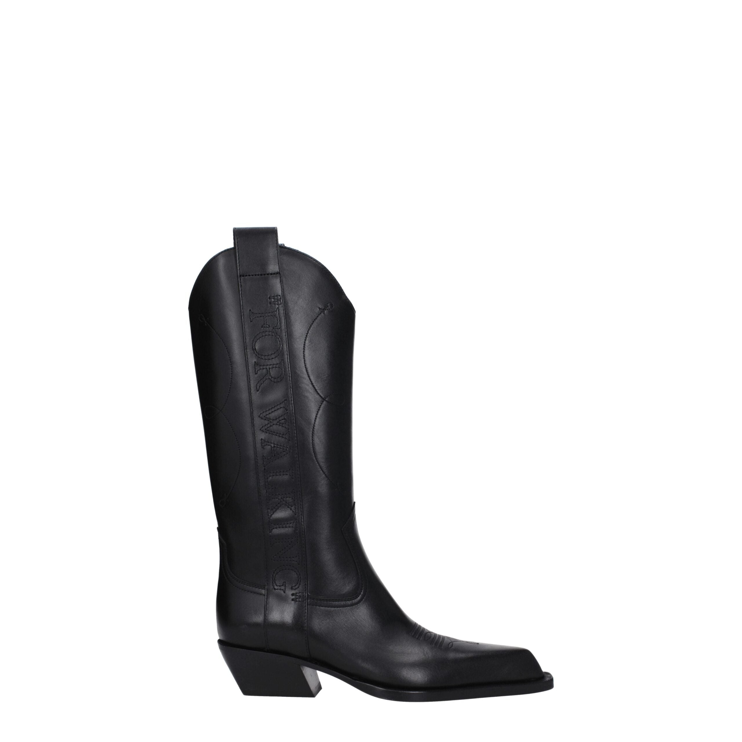 Off-White Black Leather Boots