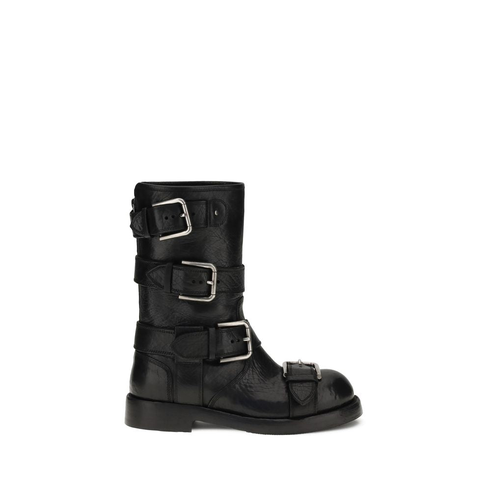 Dolce & Gabbana Stiefel aus Leder mit Schnallen
