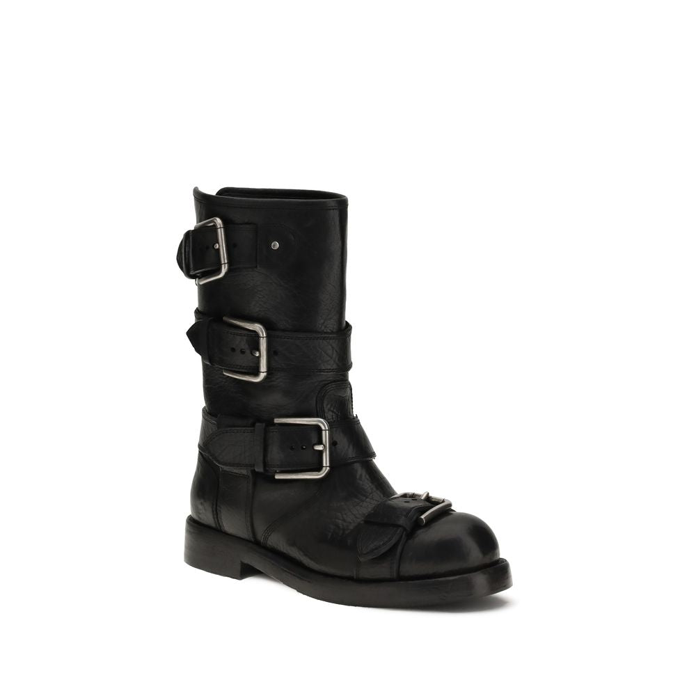 Dolce & Gabbana Stiefel aus Leder mit Schnallen