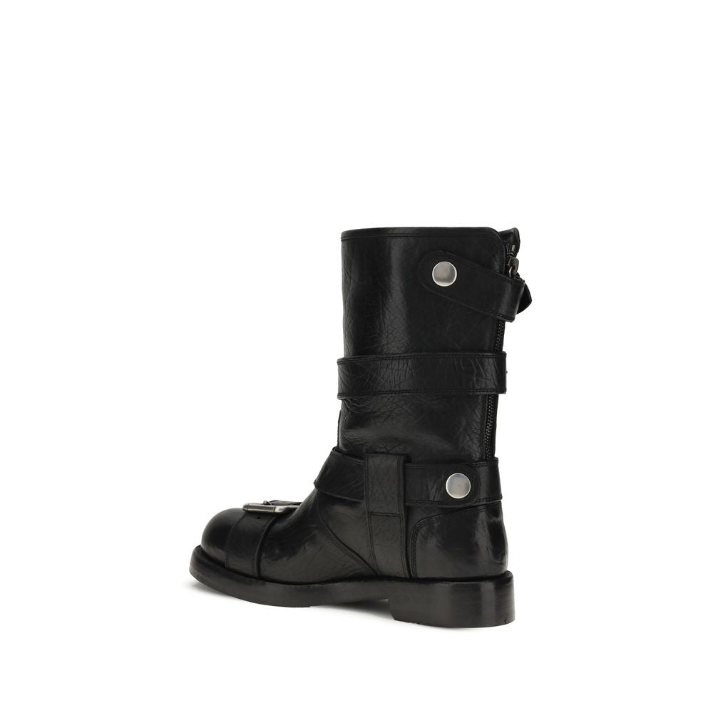 Dolce & Gabbana Stiefel aus Leder mit Schnallen