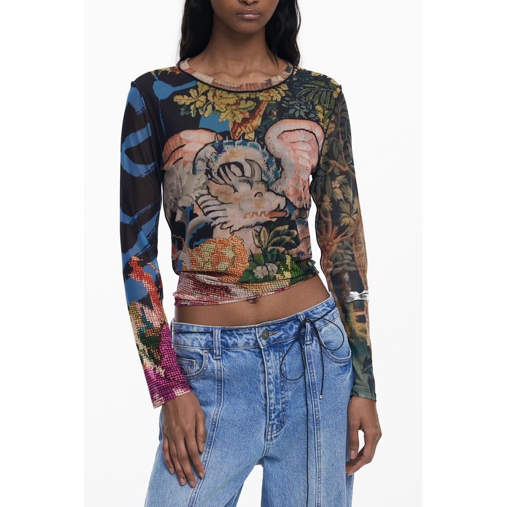 Desigual Schwarzes Polyester T-Shirt für Frauen