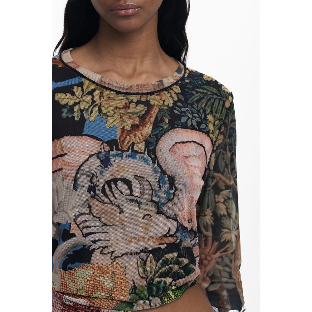 Desigual Schwarzes Polyester T-Shirt für Frauen