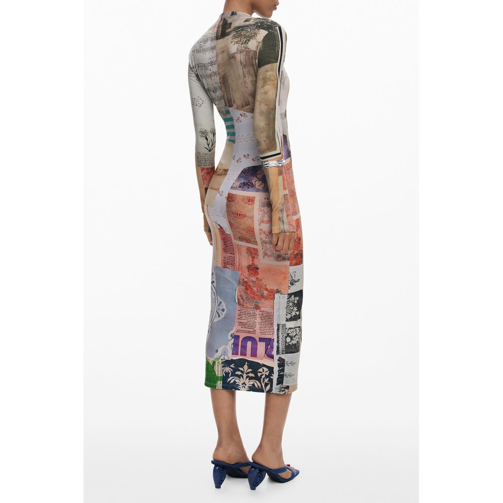 Desigual Beige Viskose Frauen Kleid