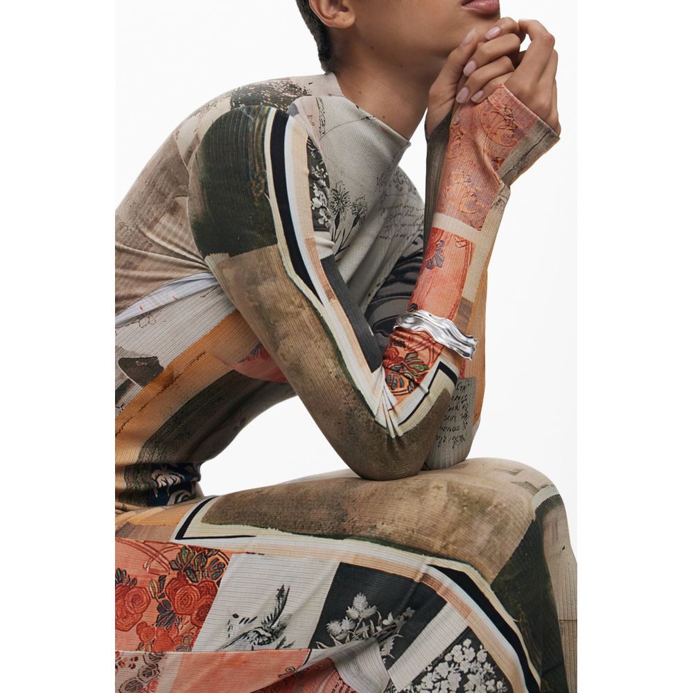 Desigual Beige Viskose Frauen Kleid