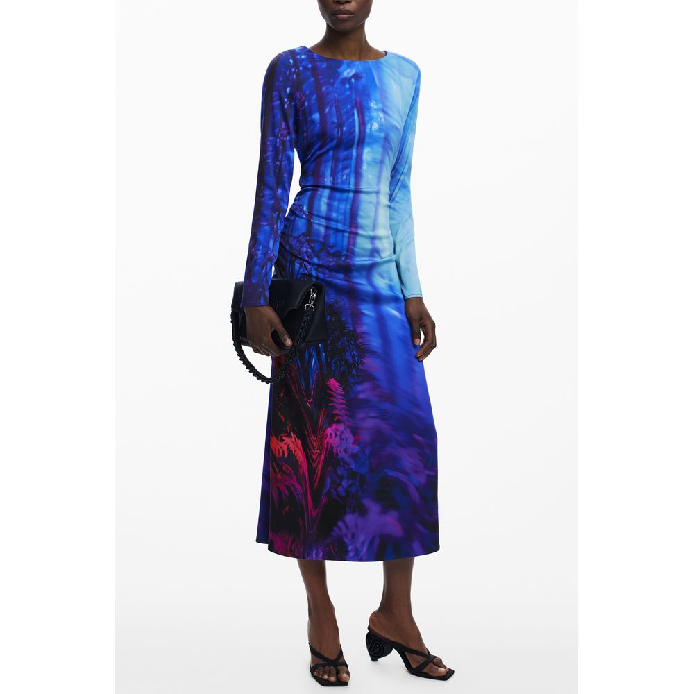Desigual Blaues Viskosekleid für Frauen