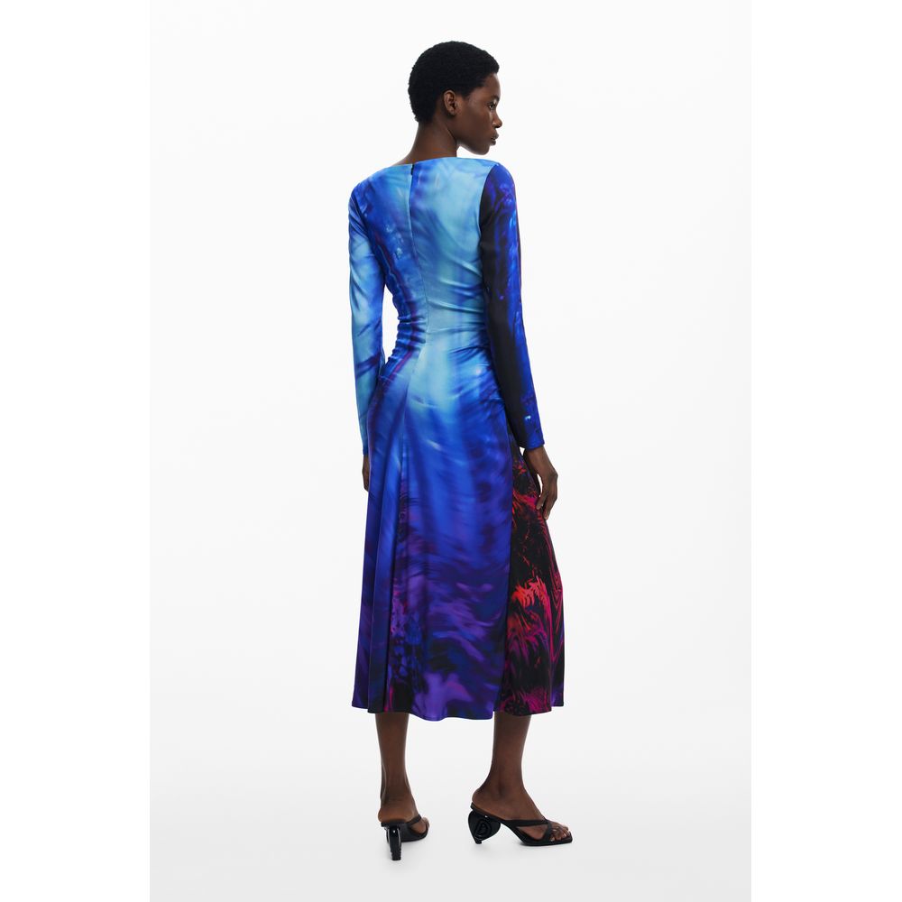 Desigual Blaues Viskosekleid für Frauen
