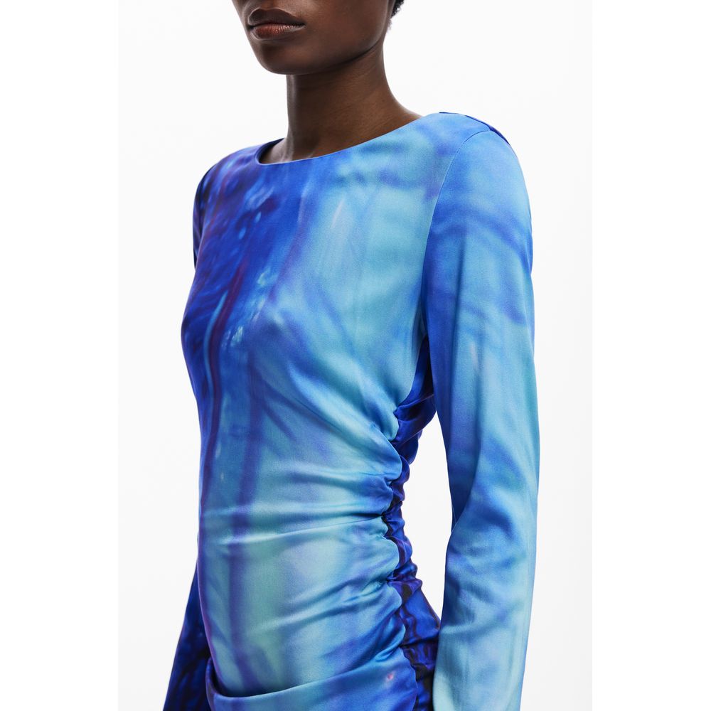 Desigual Blaues Viskosekleid für Frauen