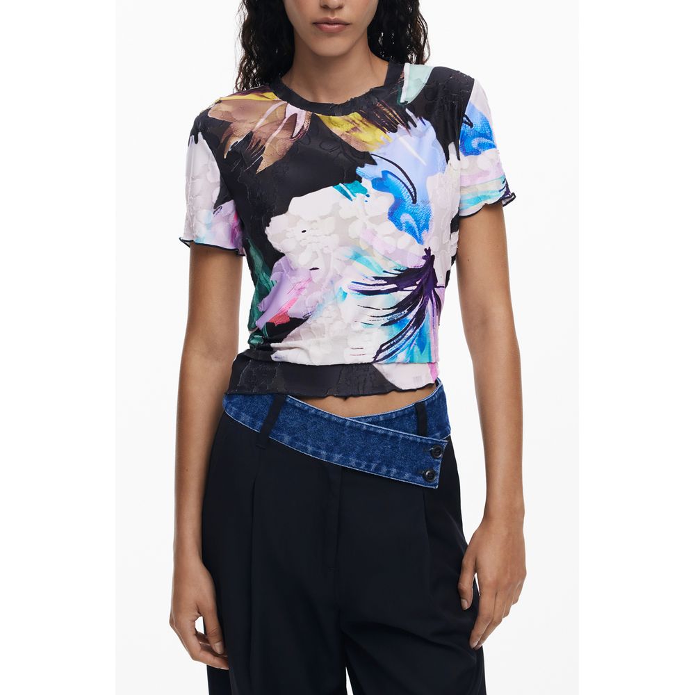 Desigual Schwarzes Polyester T-Shirt für Frauen
