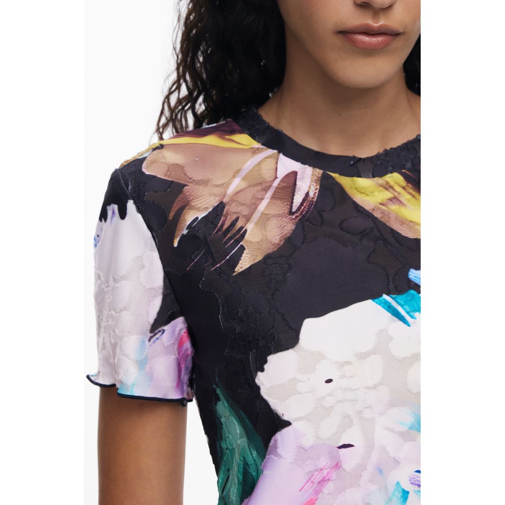 Desigual Schwarzes Polyester T-Shirt für Frauen