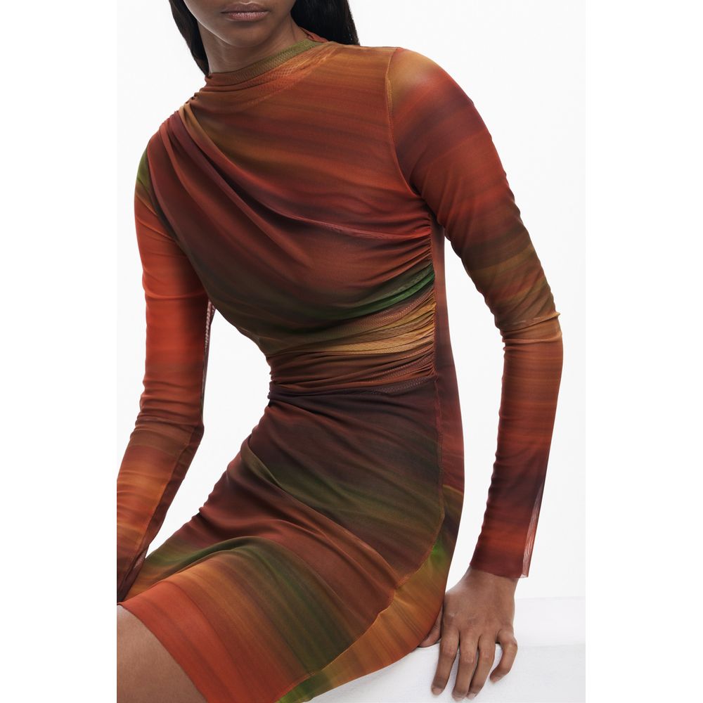 Desigual Orangefarbenes Polyesterkleid für Frauen