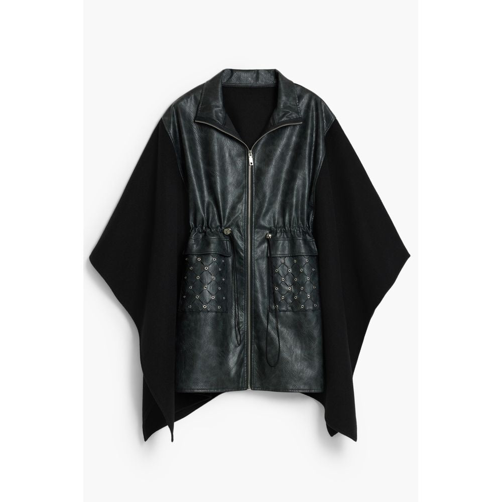 Desigual Schwarzer Polyester Frauen Poncho