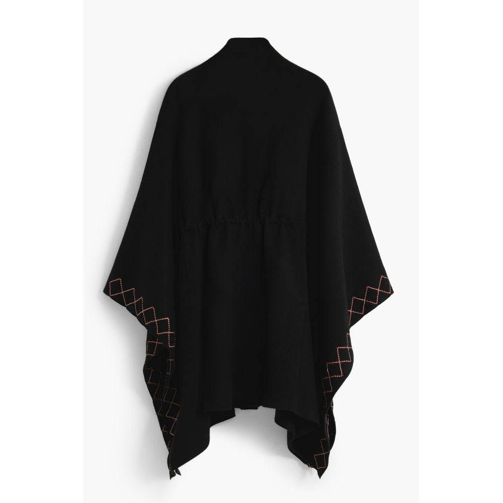 Desigual Schwarzer Polyester Frauen Poncho