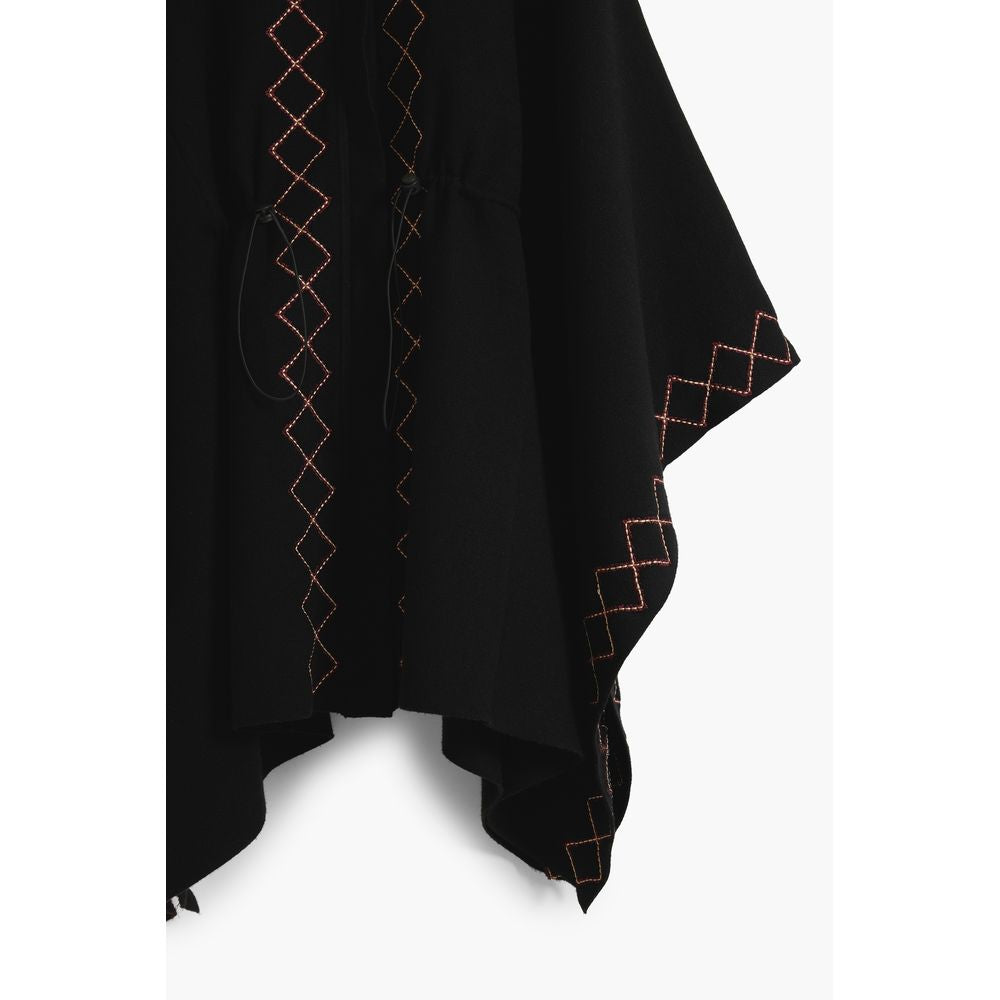 Desigual Schwarzer Polyester Frauen Poncho