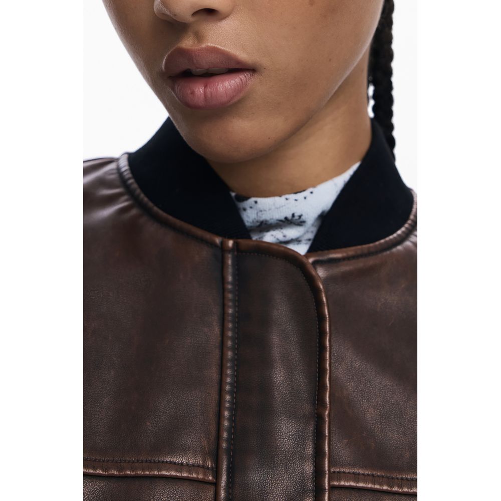 Desigual Brauner Polyethylen-Poncho für Frauen