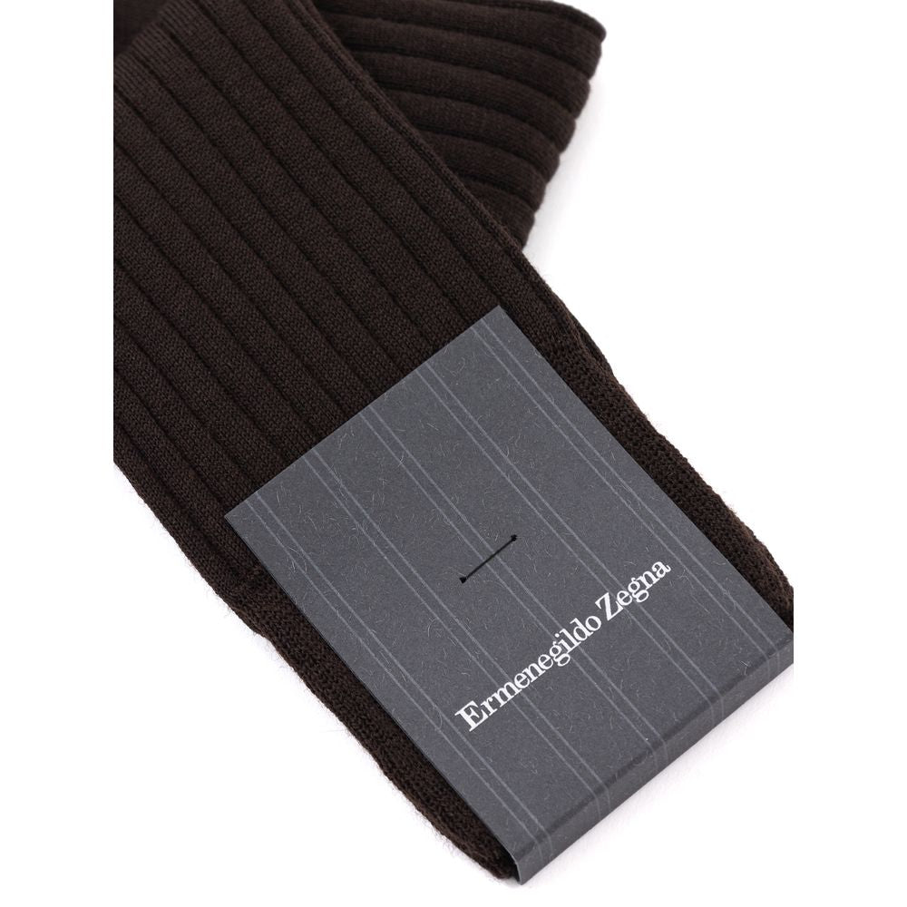 ZEGNA Braune Wollsocke