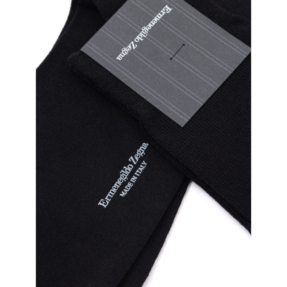 ZEGNA Schwarze Wollsocke