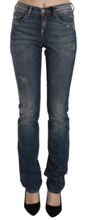 Ermanno Scervino Blau gewaschene Boot Cut Casual Denim Hosen Jeans