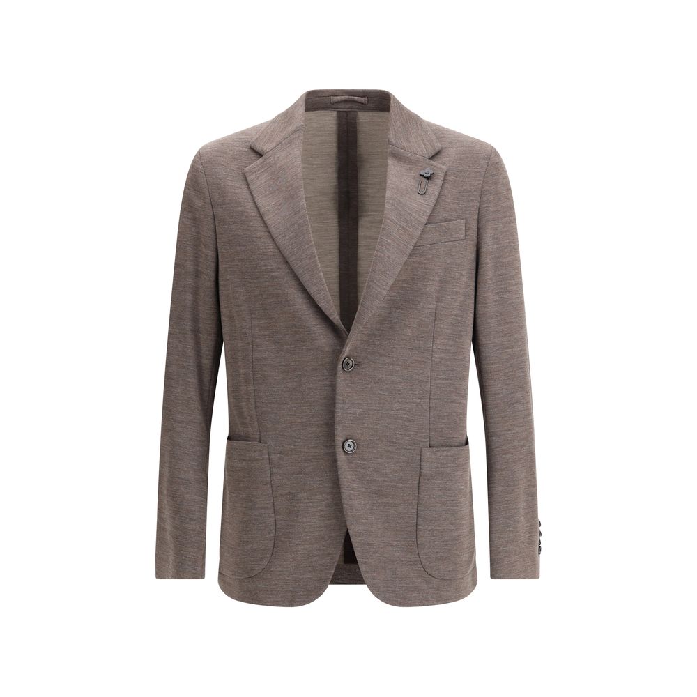 Lardini Brauner Woll-Fleece-Blazer