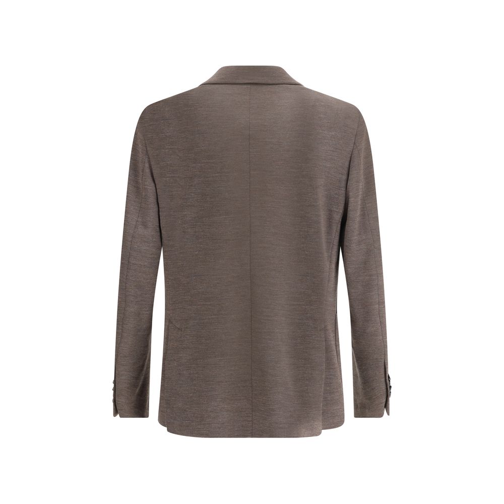 Lardini Brauner Woll-Fleece-Blazer