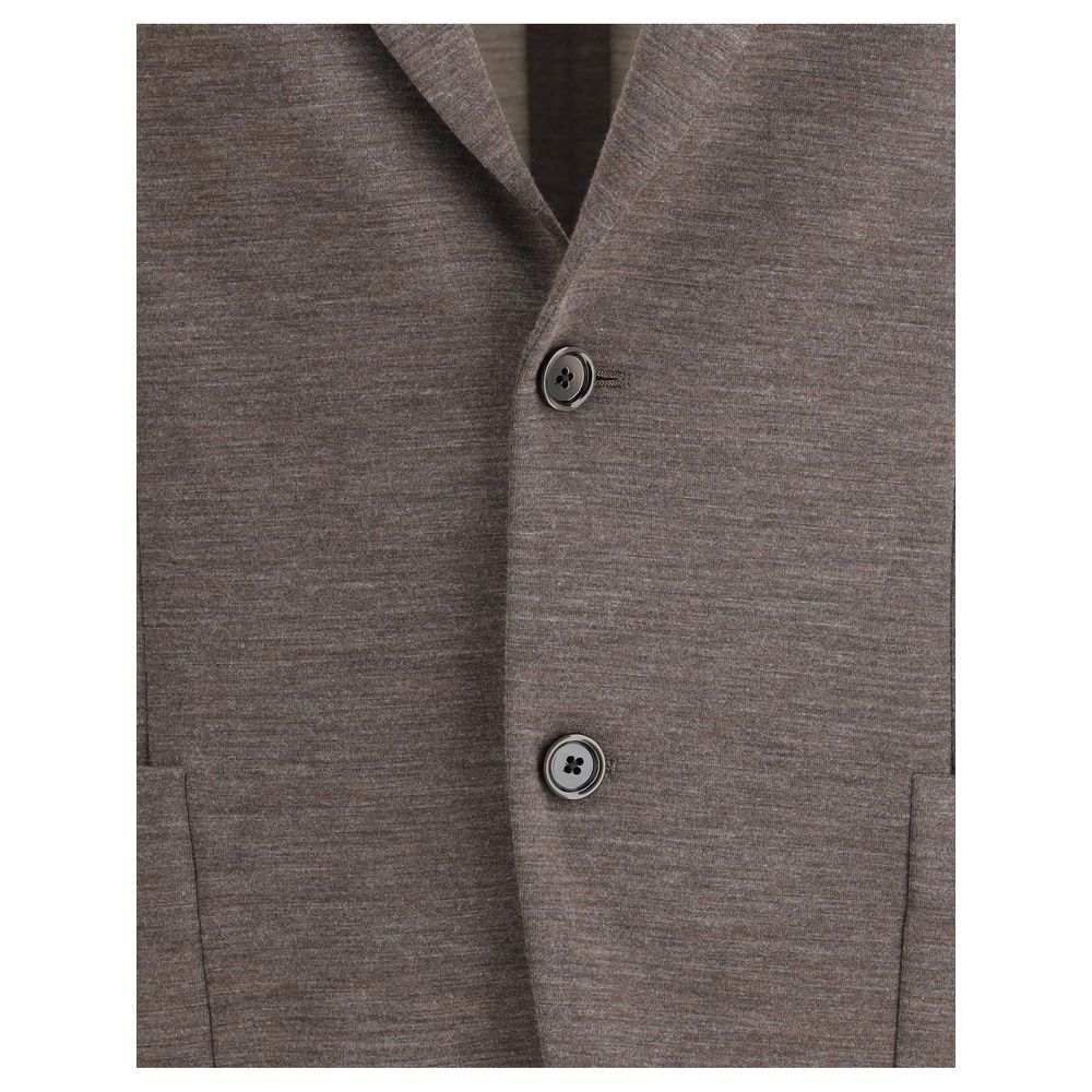 Lardini Brauner Woll-Fleece-Blazer