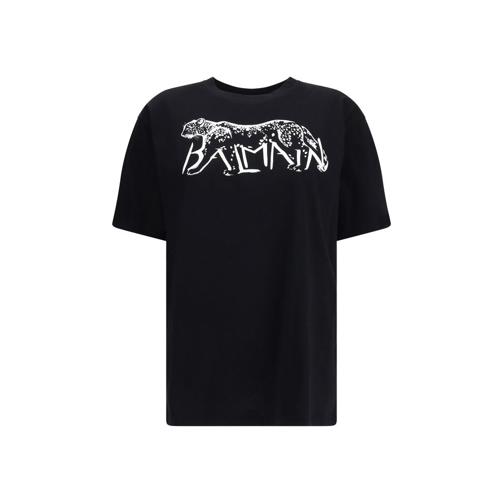 Balmain-T-Shirt mit Leopardenmuster