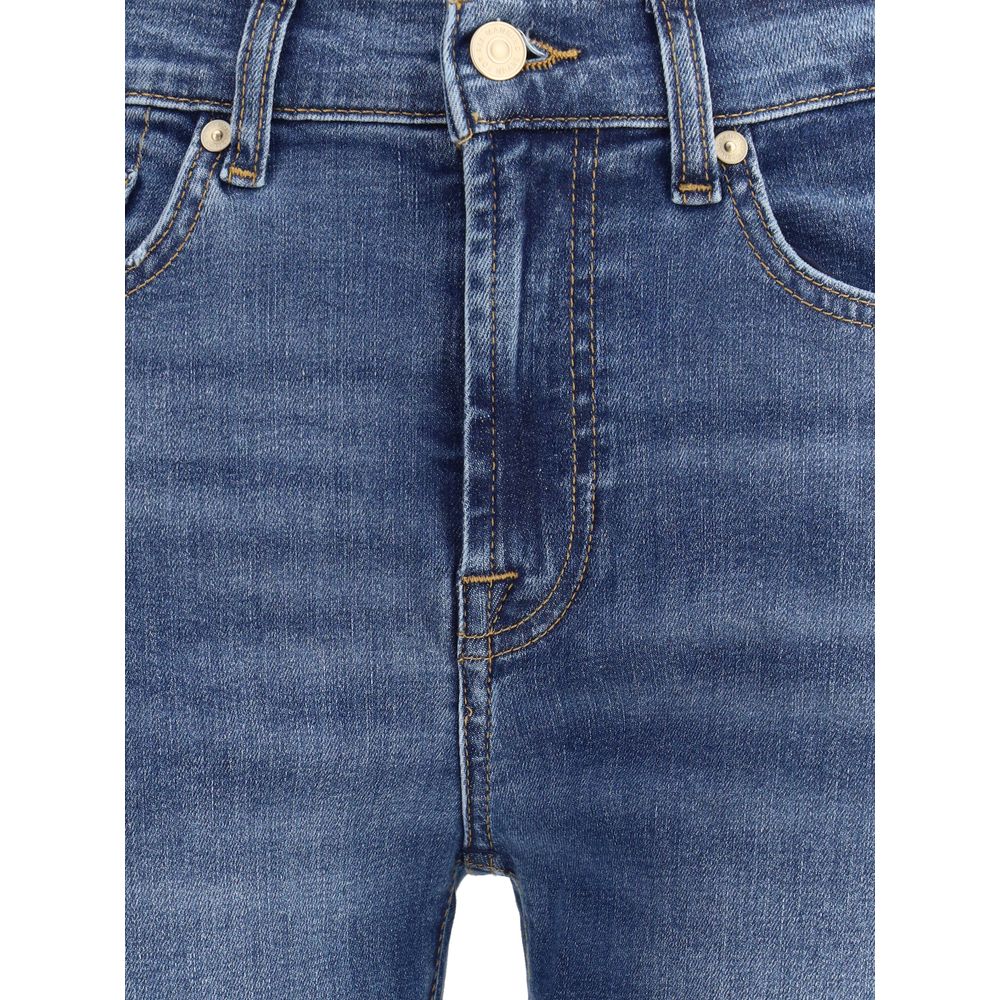 7FOR Entspannte Jeans aus blauem Baumwoll-Denim
