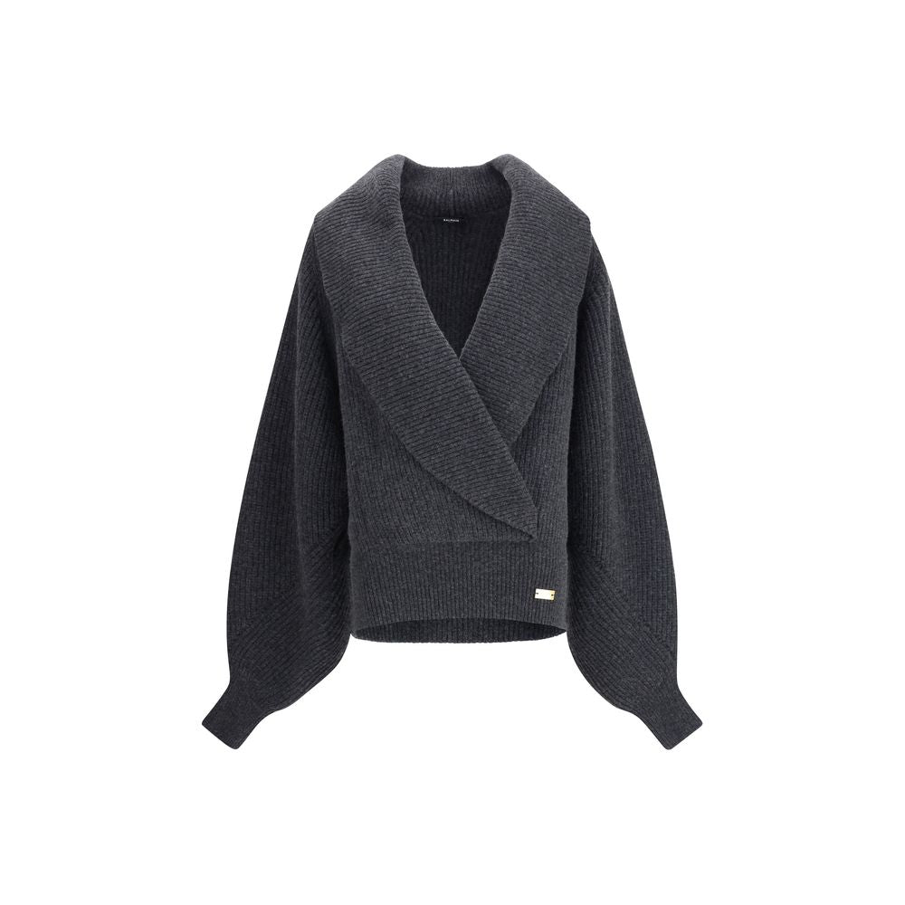 Balmain Übergroßer Pullover mit Wickeleffekt