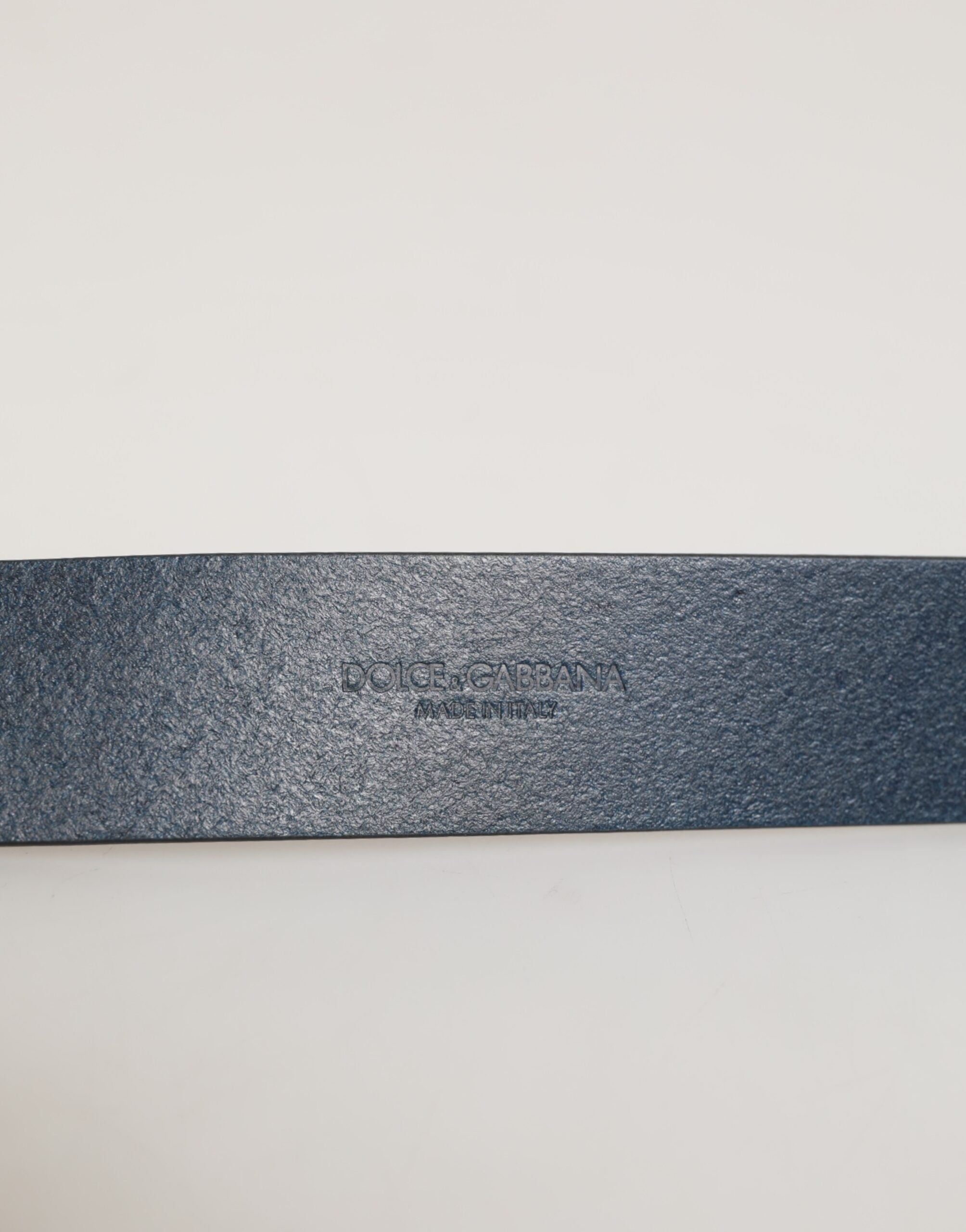 Dolce & Gabbana Blauer Leder Gürtel mit klassischer Metall-Logo-Schnalle