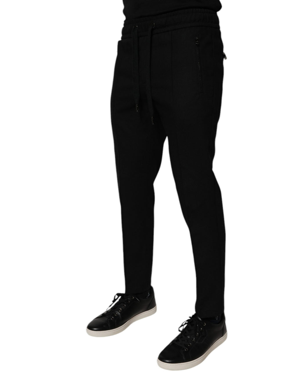 Dolce & Gabbana Schwarze Wolle Skinny Jogger Männer Hosen Hosen