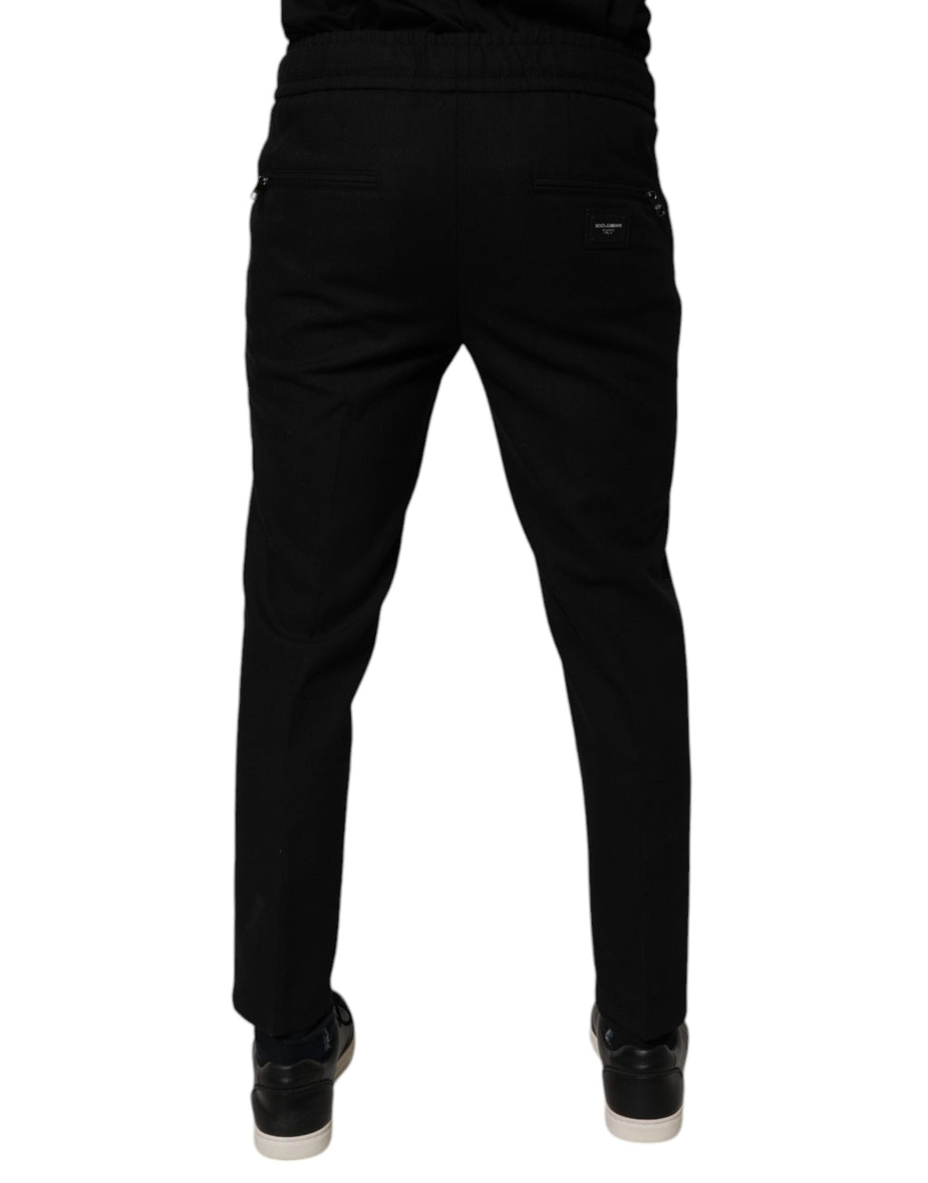Dolce & Gabbana Schwarze Wolle Skinny Jogger Männer Hosen Hosen
